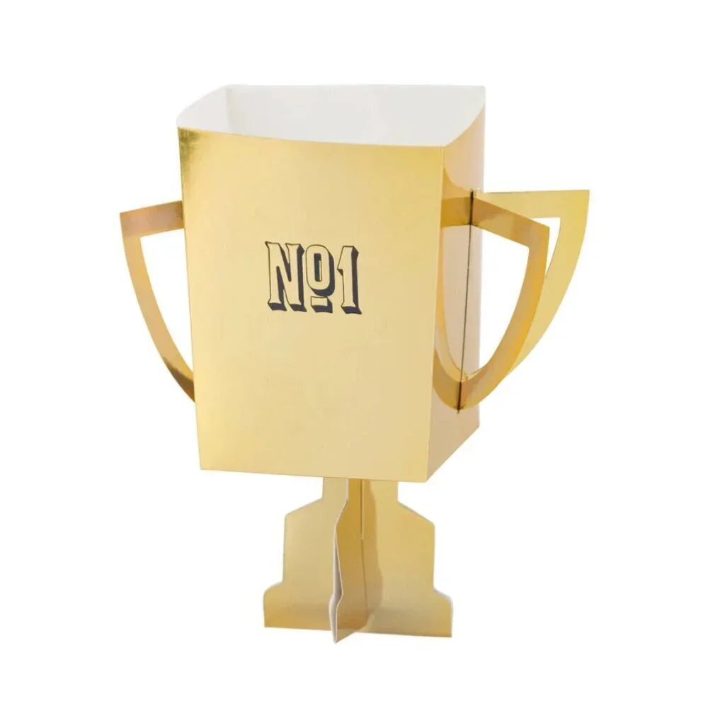 NWT - Gold Trophy Treat Paper Cups – with Black No1 embossed